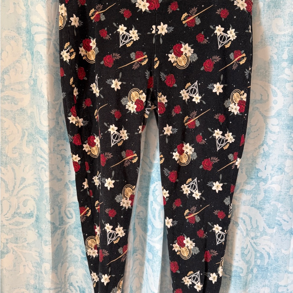 Harry Potter Patterned Black Leggings